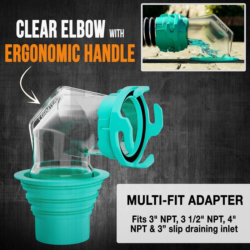 CARMTEK RV Sewer Hose Kit, 20 Ft, with Smart Adapter, Clear Elbow and Caps - Image 5
